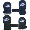 imageNIce Caps Baby Toddler Mittens Kids 2 Pairs Fleece Gloves Winter Warm Sherpa LinedBlack SharksNavy Sharks  Infant No Thumbs
