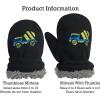 imageNIce Caps Baby Toddler Mittens Kids 2 Pairs Fleece Gloves Winter Warm Sherpa LinedBlack TrucksBlack Solid