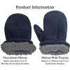 imageNIce Caps Baby Toddler Mittens Kids 2 Pairs Fleece Gloves Winter Warm Sherpa LinedBlackNavy Pack  Infant No Thumbs