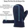 imageNIce Caps Baby Toddler Mittens Kids 2 Pairs Fleece Gloves Winter Warm Sherpa LinedBlackNavy Pack