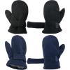 imageNIce Caps Baby Toddler Mittens Kids 2 Pairs Fleece Gloves Winter Warm Sherpa LinedBlackNavy Pack