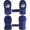 imageNIce Caps Baby Toddler Mittens Kids 2 Pairs Fleece Gloves Winter Warm Sherpa LinedNavy PuppyNavy Solid  Infant No Thumbs