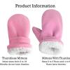 imageNIce Caps Baby Toddler Mittens Kids 2 Pairs Fleece Gloves Winter Warm Sherpa LinedPinkFuchsia Pack  Infant No Thumbs