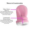 imageNIce Caps Baby Toddler Mittens Kids 2 Pairs Fleece Gloves Winter Warm Sherpa LinedPinkFuchsia Pack  Infant No Thumbs
