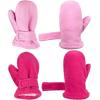 imageNIce Caps Baby Toddler Mittens Kids 2 Pairs Fleece Gloves Winter Warm Sherpa LinedPinkFuchsia Pack