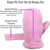 imageNIce Caps Baby Toddler Mittens Kids 2 Pairs Fleece Gloves Winter Warm Sherpa LinedPinkFuchsia Pack