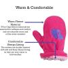 imageNIce Caps Baby Toddler Mittens Kids 2 Pairs Fleece Gloves Winter Warm Sherpa LinedPurple HeartsFuschia Hearts