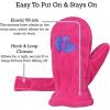 imageNIce Caps Baby Toddler Mittens Kids 2 Pairs Fleece Gloves Winter Warm Sherpa LinedPurple HeartsFuschia Hearts