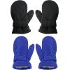 imageNIce Caps Baby Toddler Mittens Kids 2 Pairs Fleece Gloves Winter Warm Sherpa LinedRoyalBlack Pack
