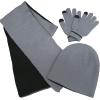 imageNIce Caps Kids Adults Hat Scarf Glove Winter 3 Piece Knit Accessory Set TouchscreenBlackCharcoal Grey