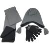 imageNIce Caps Kids Adults Hat Scarf Glove Winter 3 Piece Knit Accessory Set TouchscreenBlackGrey Touchscreen