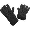 imageNIce Caps Womens Winter Glove Hat Scarf 3 Piece Set Cable Knit Sherpa Lined TouchscreenBlack Set