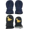 Black Dinos/Navy Solid - Infant No Thumbs