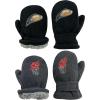 imageNIce Caps Baby Toddler Mittens Kids 2 Pairs Fleece Gloves Winter Warm Sherpa LinedBlackCharcoal Sports