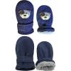 imageNIce Caps Baby Toddler Mittens Kids 2 Pairs Fleece Gloves Winter Warm Sherpa LinedNavy PuppyNavy Solid  Infant No Thumbs