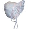 imageNIce Caps Baby Girls Bonnet White Lace Newborn Infant Toddler Sun Hat Special OccasionWhite With Pink Ribbon