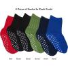 imageNIce Caps Boys Girls and Baby CottonSpandex Crew Gripper Socks  6 Pair PackMulti  Gripper