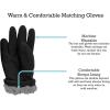 imageNIce Caps Boys Kids Hat Gloves Winter Set Fleece Brim Warm Sherpa LinedBlack
