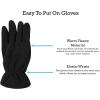 imageNIce Caps Boys Kids Hat Gloves Winter Set Fleece Brim Warm Sherpa LinedBlack