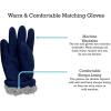 imageNIce Caps Boys Kids Hat Gloves Winter Set Fleece Brim Warm Sherpa LinedNavy