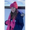 imageNIce Caps Girls Gloves Hat Scarf Winter Kids 3 Piece Set Cable Knit Warm Sherpa LinedFuchsia 1