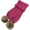 imageNIce Caps Girls Gloves Hat Scarf Winter Kids 3 Piece Set Cable Knit Warm Sherpa LinedFuchsia Faux Fur