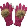 imageNIce Caps Girls Gloves Hat Scarf Winter Kids 3 Piece Set Cable Knit Warm Sherpa LinedFuchsia Faux Fur