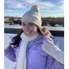 imageNIce Caps Girls Gloves Hat Scarf Winter Kids 3 Piece Set Cable Knit Warm Sherpa LinedWhite Cream