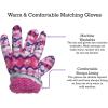 imageNIce Caps Girls Hat Gloves Set Kids Fleece Winter Warm Sherpa Lined Fair IsleFuchsia Fair Isle