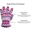 imageNIce Caps Girls Hat Gloves Set Kids Fleece Winter Warm Sherpa Lined Fair IsleFuchsia Fair Isle