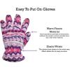 imageNIce Caps Girls Hat Gloves Set Kids Fleece Winter Warm Sherpa Lined Fair IsleFuchsia Multicolor
