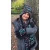 imageNIce Caps Kids Hat Glove Scarf Girls Winter Knit Accessory Set Warm Sherpa Lined 3 PieceBlack Kitten