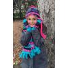 imageNIce Caps Kids Hat Glove Scarf Girls Winter Knit Accessory Set Warm Sherpa Lined 3 PieceFuchsia Light Purple