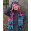 imageNIce Caps Kids Hat Glove Scarf Girls Winter Knit Accessory Set Warm Sherpa Lined 3 PieceFuchsiaBlackNeon Pink