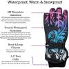imageNIce Caps Kids Waterproof Winter Thinsulate Warm GlovesBlack Scroll Print