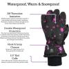 imageNIce Caps Kids Waterproof Winter Thinsulate Warm GlovesBlack Snowflakes