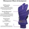 imageNIce Caps Kids Waterproof Winter Thinsulate Warm GlovesDark Purple