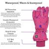 imageNIce Caps Kids Waterproof Winter Thinsulate Warm GlovesFuchsia Snowflakes