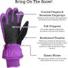 imageNIce Caps Kids Waterproof Winter Thinsulate Warm GlovesNeon Purple