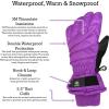 imageNIce Caps Kids Waterproof Winter Thinsulate Warm GlovesNeon Purple