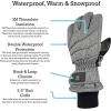imageNIce Caps Kids Waterproof Winter Thinsulate Warm GlovesSilver Gray