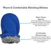 imageNIce Caps Toddler Baby Hat Mitten Set Boys Dino Fleece Gloves Warm Sherpa LinedBlackRoyalNeon Green Dino Infant