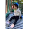 imageNIce Caps Toddler Baby Hat Mitten Set Boys Dino Fleece Gloves Warm Sherpa LinedNavy Dino