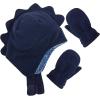 imageNIce Caps Toddler Baby Hat Mitten Set Boys Dino Fleece Gloves Warm Sherpa LinedNavy Dino