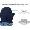 imageNIce Caps Toddler Baby Hat Mitten Set Boys Dino Fleece Gloves Warm Sherpa LinedNavy Dino