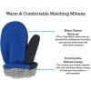 imageNIce Caps Toddler Baby Hat Mitten Set Boys Dino Fleece Gloves Warm Sherpa LinedRoyalNeon BlueNeon Green