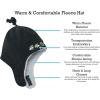 imageNIce Caps Toddler Baby Winter Hat Mitten Set  Kids Boys Girls Gloves Fleece Sherpa LinedBlack Trucks Embroidery  Infant