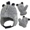 imageNIce Caps Toddler Baby Winter Hat Mitten Set  Kids Boys Girls Gloves Fleece Sherpa LinedEars  Gray Mix