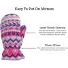 imageNIce Caps Toddler Baby Winter Hat Mitten Set  Kids Boys Girls Gloves Fleece Sherpa LinedFair Isle Print