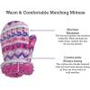 imageNIce Caps Toddler Baby Winter Hat Mitten Set  Kids Boys Girls Gloves Fleece Sherpa LinedFair Isle Print
